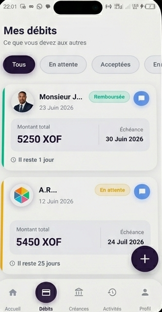 Mes débits